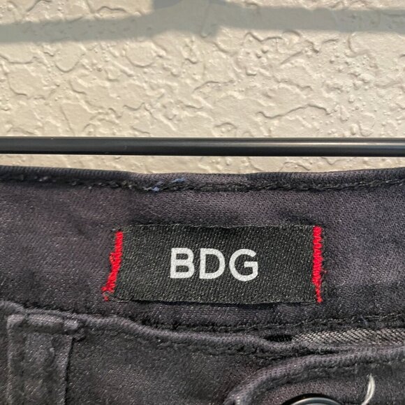 BDG Coated Cotton Black Mid Rise Twig Ankle Jeans 27 - Picture 2 of 6